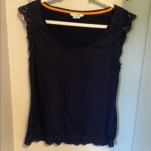 Boden Blue Ruffled Tank Top
